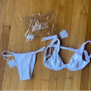 Monday White Bikini NWT